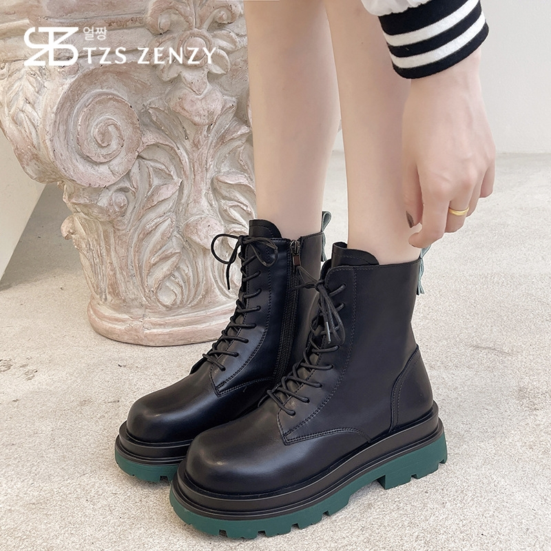 HOT SALE TZS Zenzy Jinmin Boots - Sepatu Boots Wanita - Boots Hitam - Boots Korea Fashion