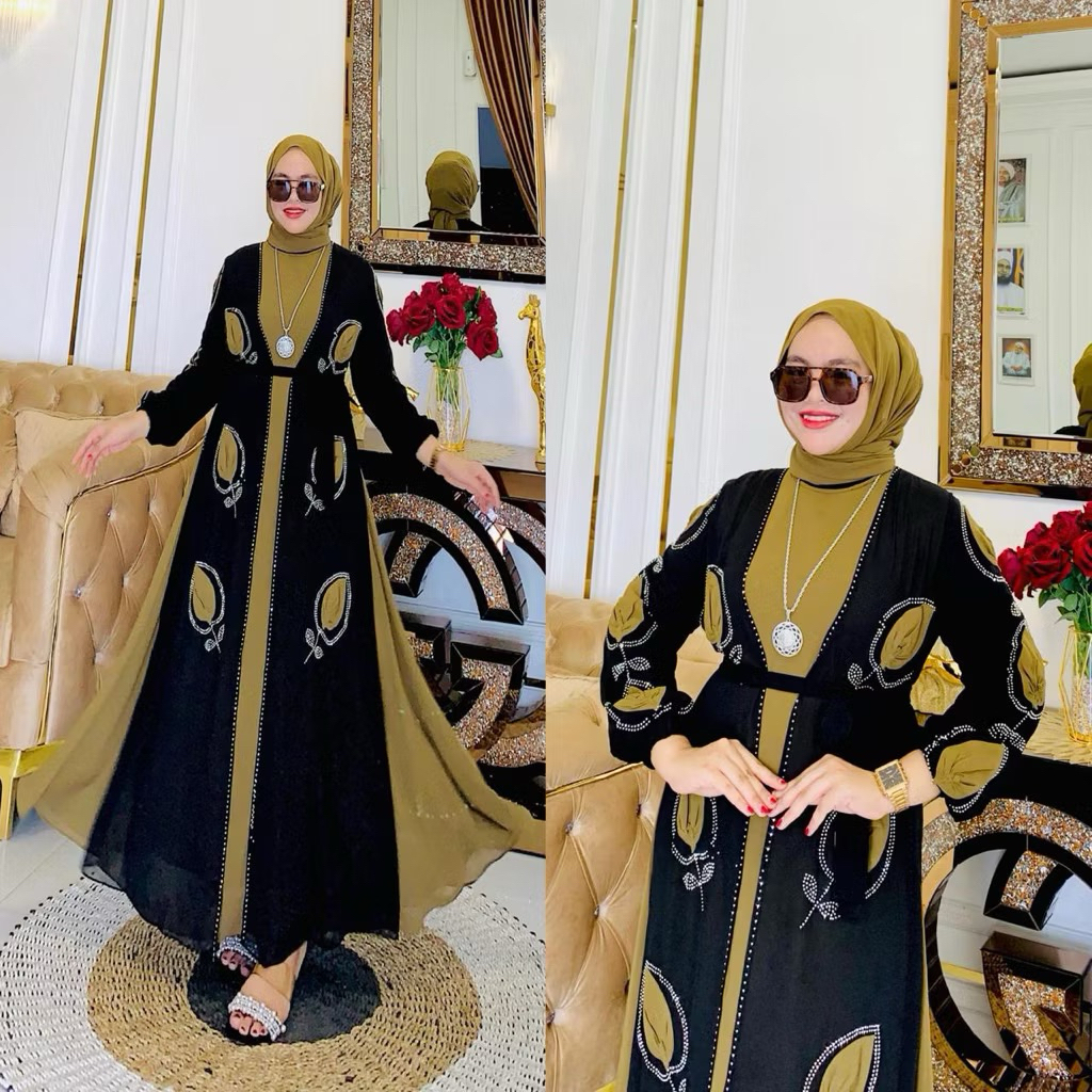 Gamis Hindi Ori terbaru motif bunga Zahira