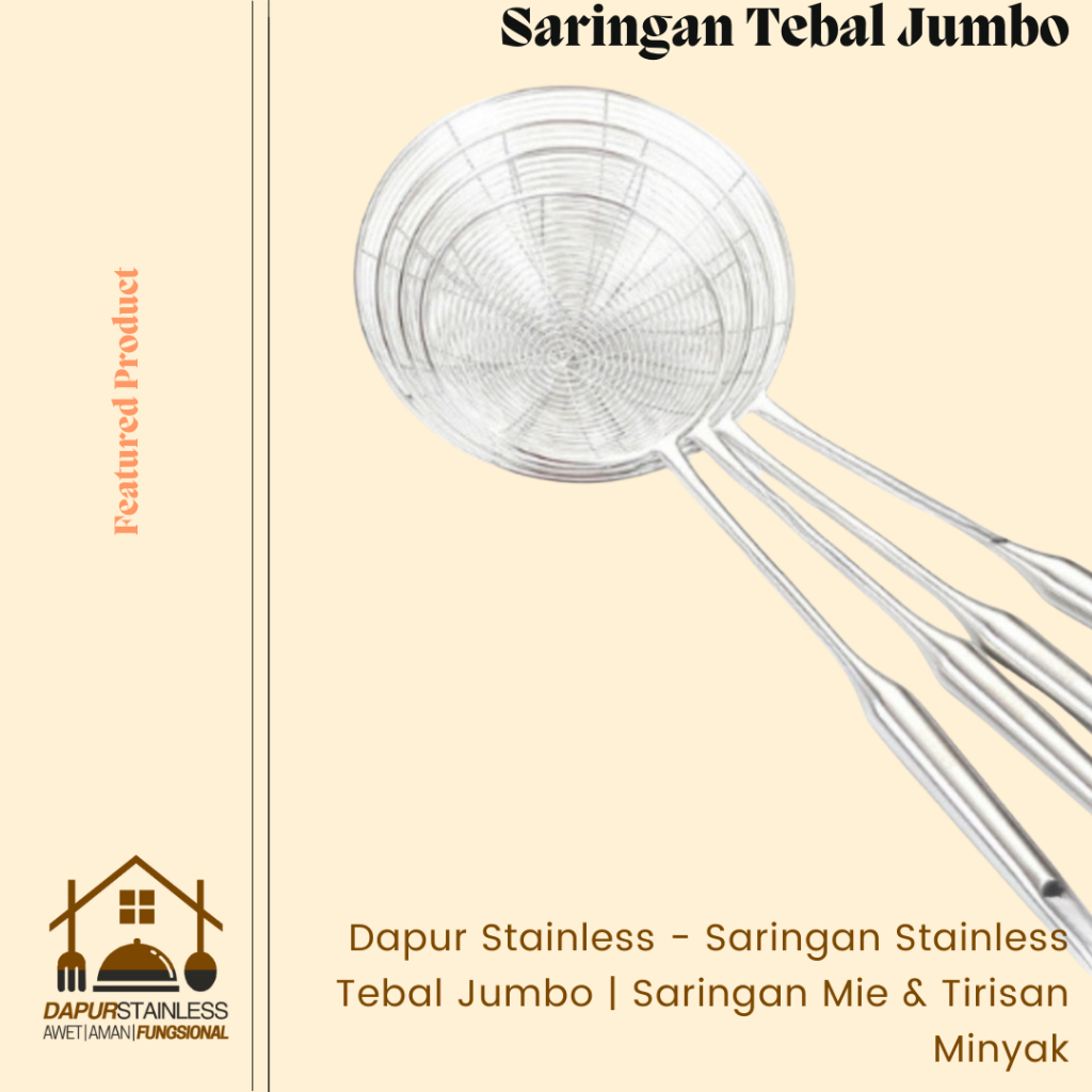 Dapur Stainless - Saringan Stainless Tebal Jumbo | Saringan Mie & Tirisan Minyak