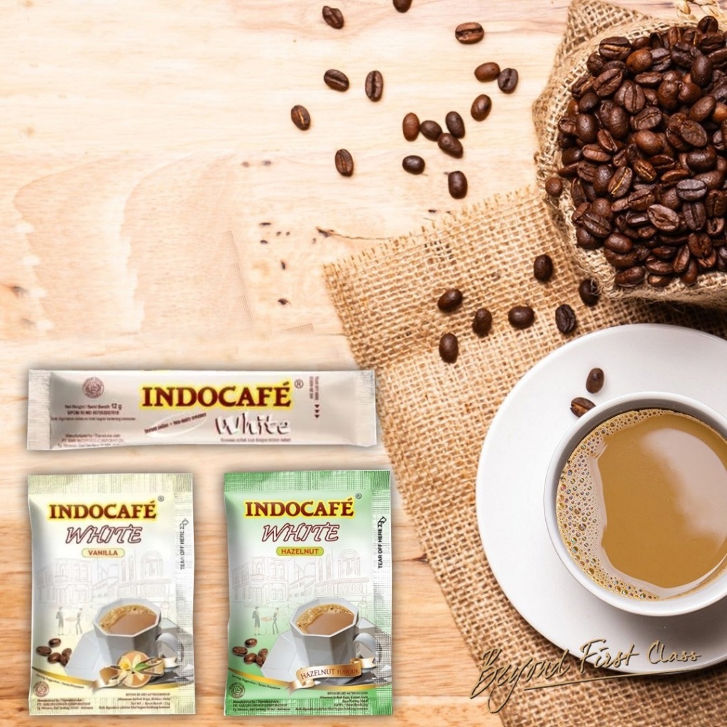 

Indocafe White Coffee all Varian 10 SACHET White hazelnut white vanilla white non sugar