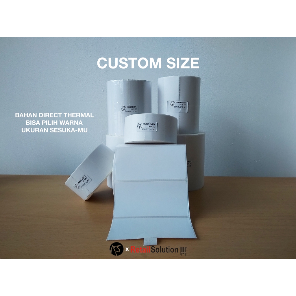 

Stiker Label Direct Thermal Ukuran Custom - Bebas Sesukamu