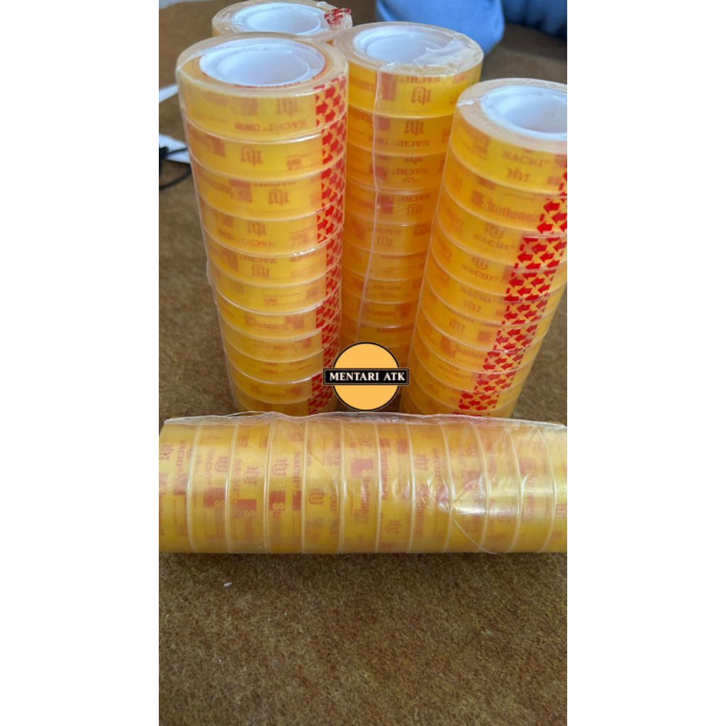 

Selotip bening NACHI (tebal dan kuat) 1 Rol isi 12pcs