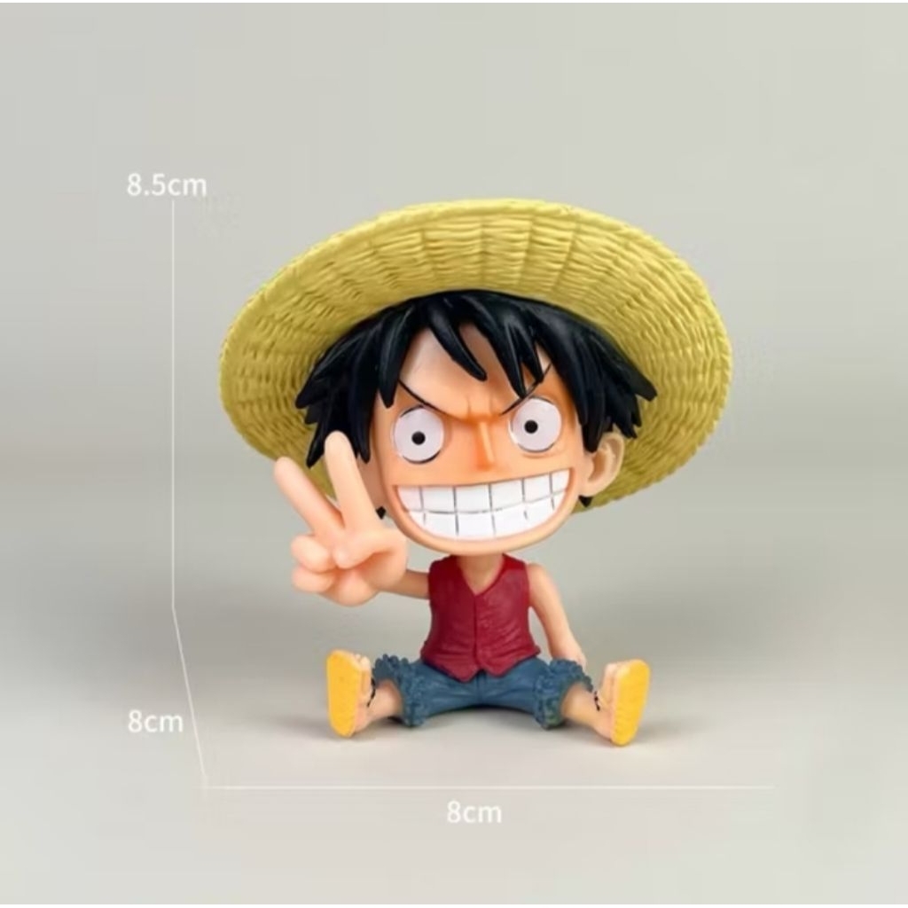 Action Figure Luffy Zoro Sanji duduk chibi one piece