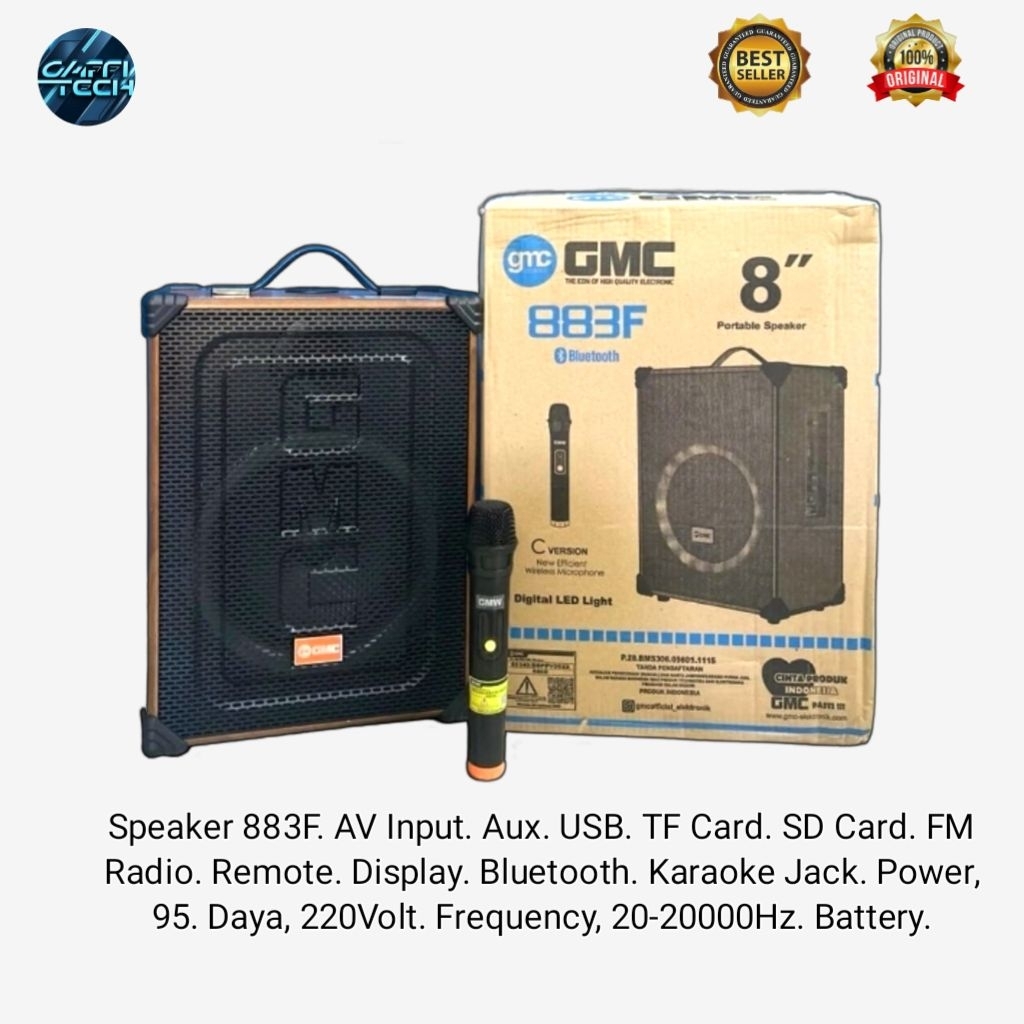 SpeakerBluetoth+SpeakerPortabel+SpeakerMeeting+SpeakerGMC8inch+MerkGMCSeri-883F