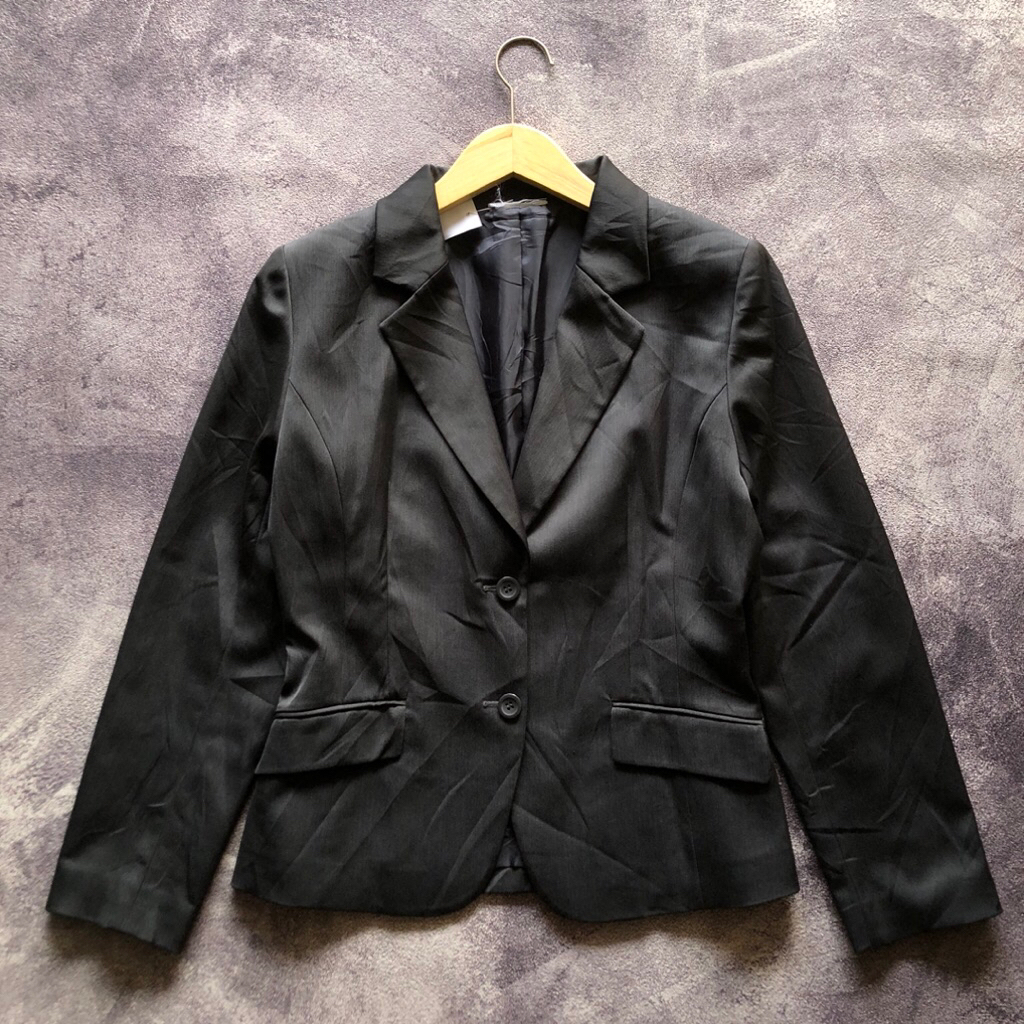 Blazer Wanita Second Size M,Blazer kantor second blazer abu abu gelap second jas second suit second 