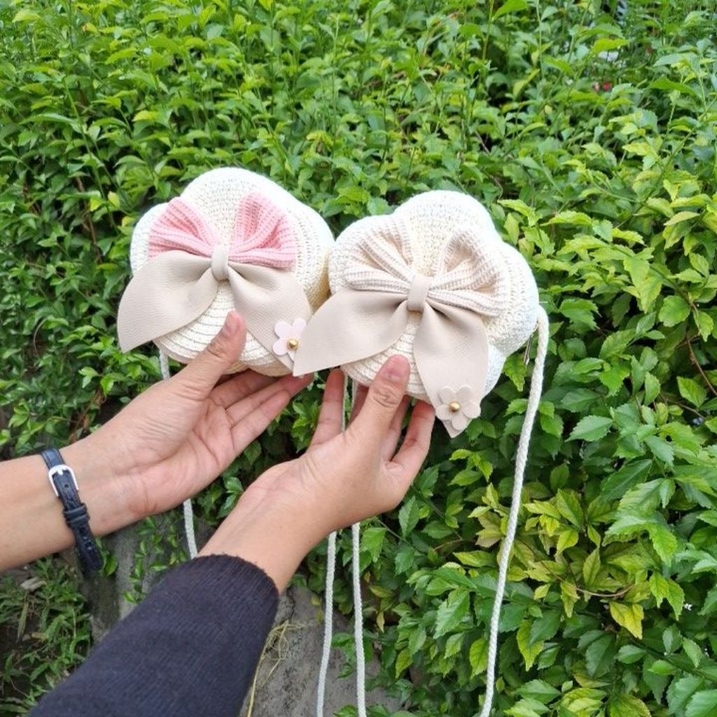 Tas rajut pita,mini bag tas slempang,anak anak