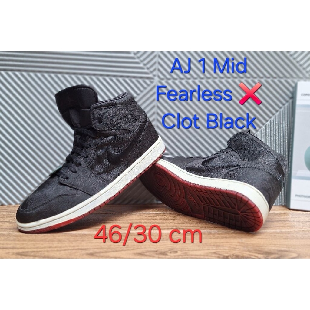 N1ke Air Jordan 1 Mid Fearless ❌️ CLOT Black, size 46 insole 30 cm