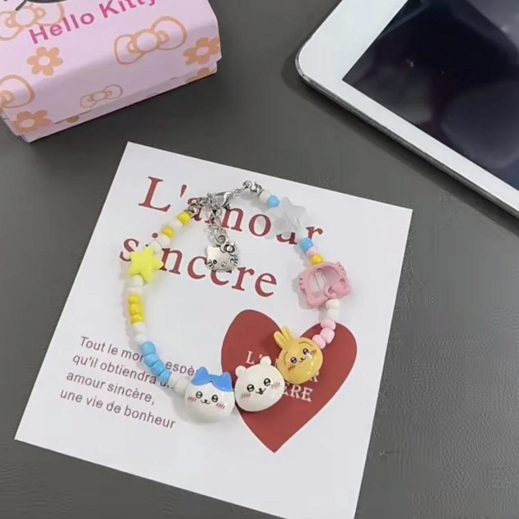 Gelang Manik-Manik Karakter Lucu Adjustable Gelang Anak Manik Manik Kartun Lucu