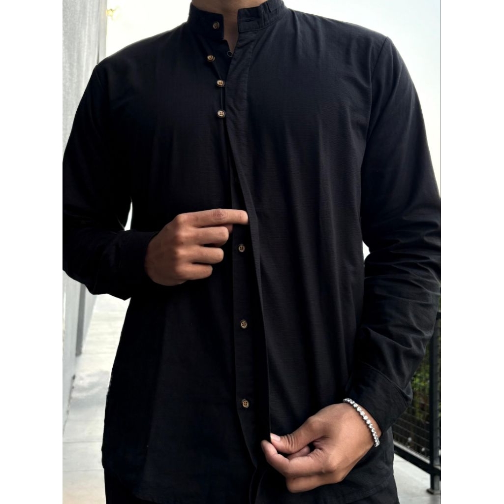 KEMEJA KOKO SANGHAI LINEN PRIA KATUN PREMIUM FORMAL CASUAL KEMKO