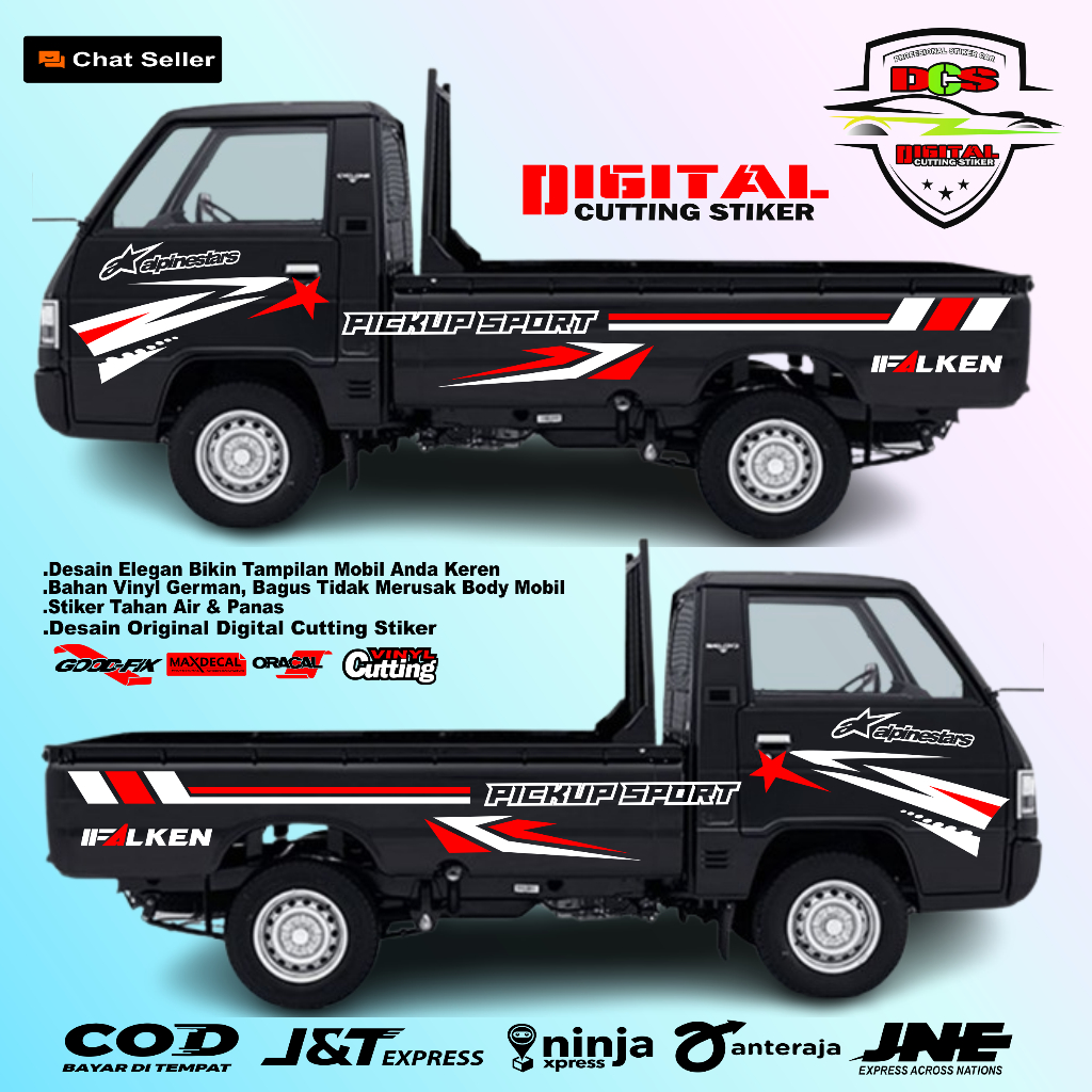 Stiker mobil pickup L300 stiker body samping mobil pickup L300