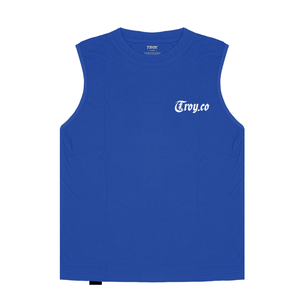 Troy Company Singlet Sleeveless Tshirt Royal Blue Et - Kaos Tanpa Lengan Biru Benhur TS 3168