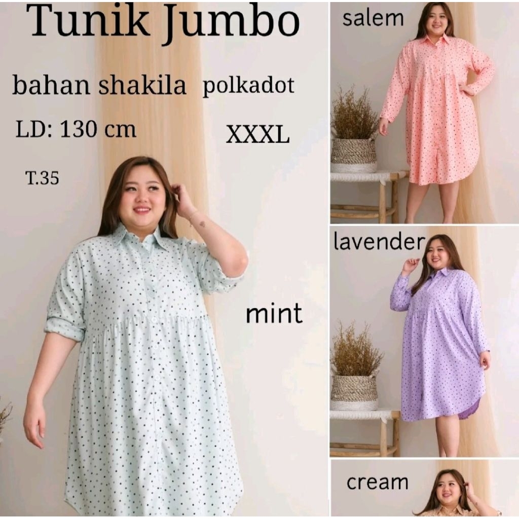 tunik polkadot jumbo Ld 130cm