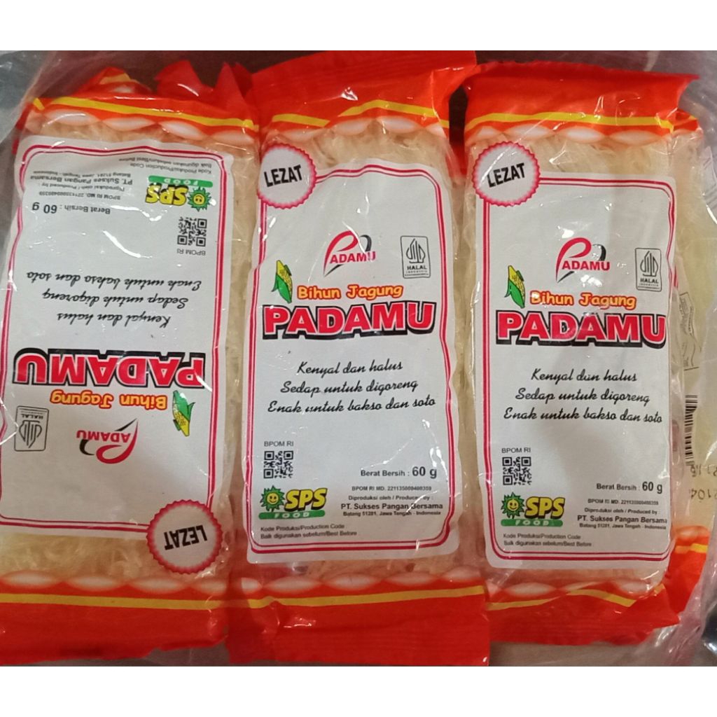 

Bihun Jagung Padamu: 60% Pati Jagung Pilihan, Rasa Otentik​. Padamu: Mi Jagung dari Pati Jagung Berkualitas Tinggi (60-75%)​. Bihun Jagung Padamu: Mi Jagung Sehat, Kenyal, dan Lezat. bihun jagung Padamu 60g bihun jagung 60gram