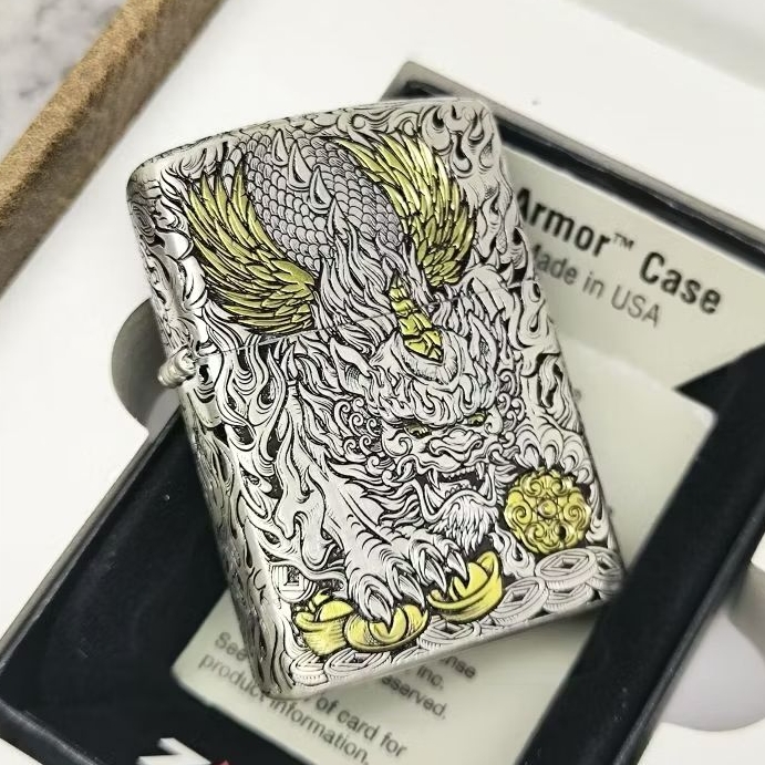 Zippo Armor Pixue Dragon Silver Limited Edition Original