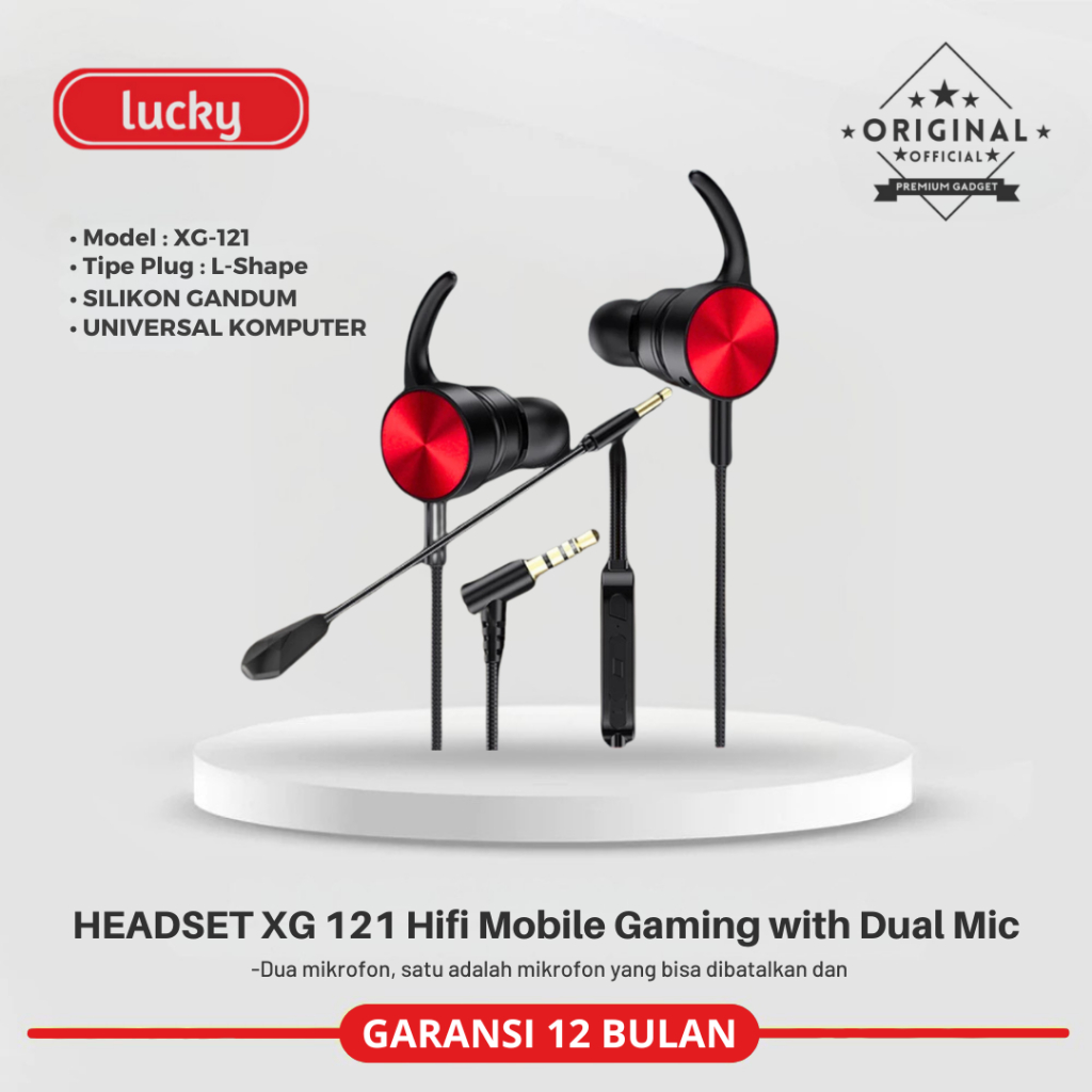 HEADSET XG 121 Hifi Mobile Gaming with Dual Mic GARANSI 2 TAHUN