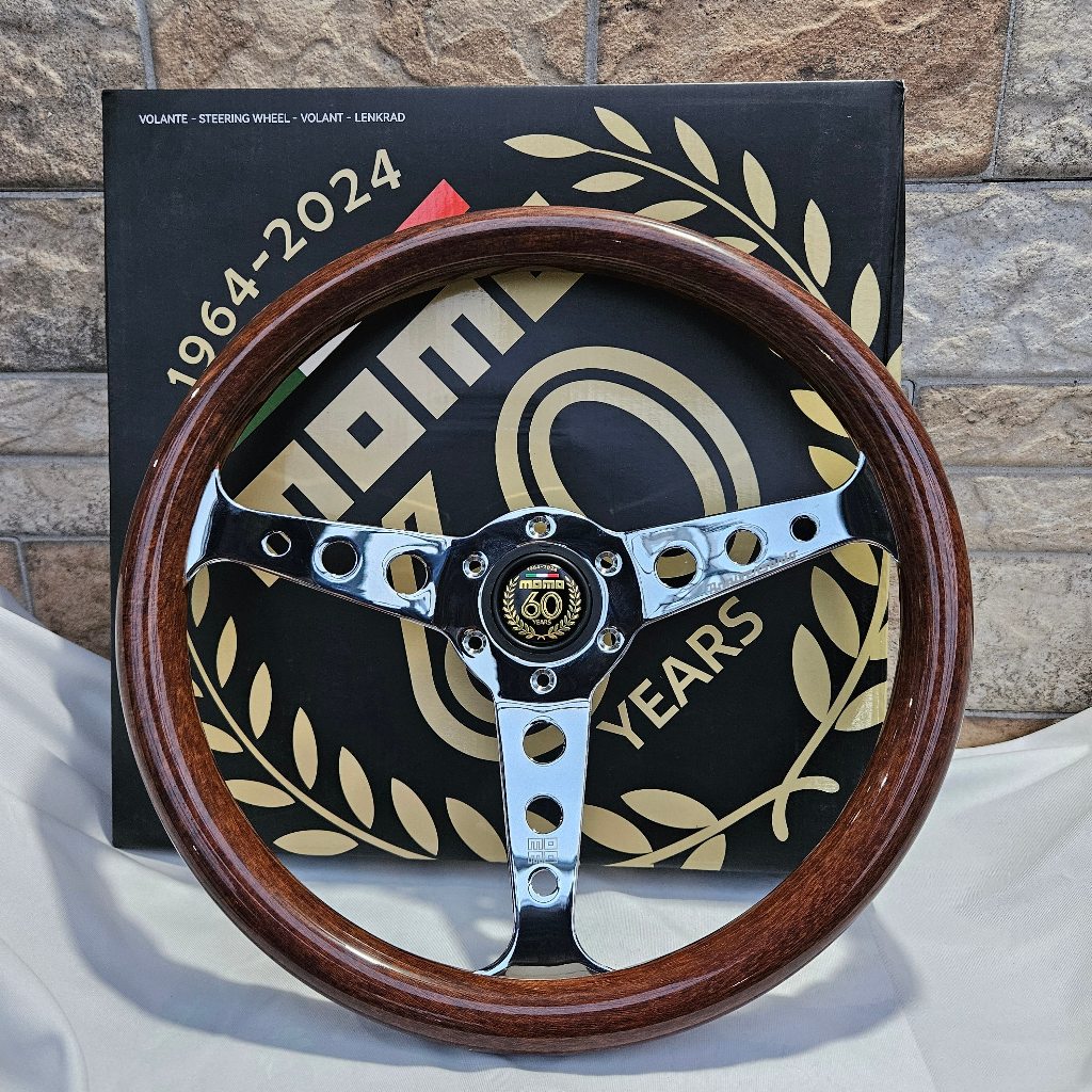 Stir Klasik Kayu Momo Indy Anniversary Wood Chrome Stir Kayu Chrome Momo Anniversario Black