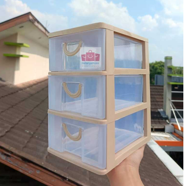 Rak Serbaguna Hilton Susun 3 Large - Laci susun 3 Besar / Laci Mini / Rak Susun Aksesoris Mini