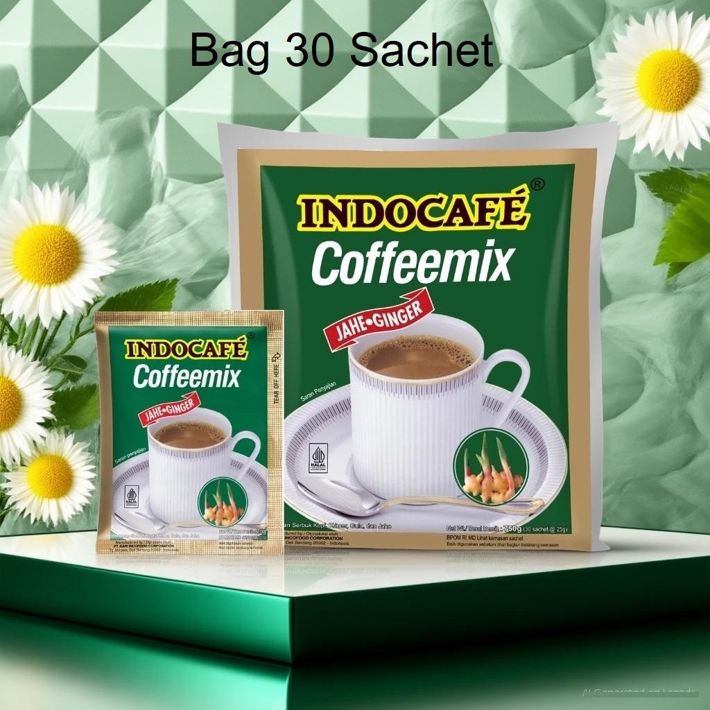 

Indocafe Coffeemix Jahe Ginger BAG 30pcs Indocafe Coffeemix Jahe