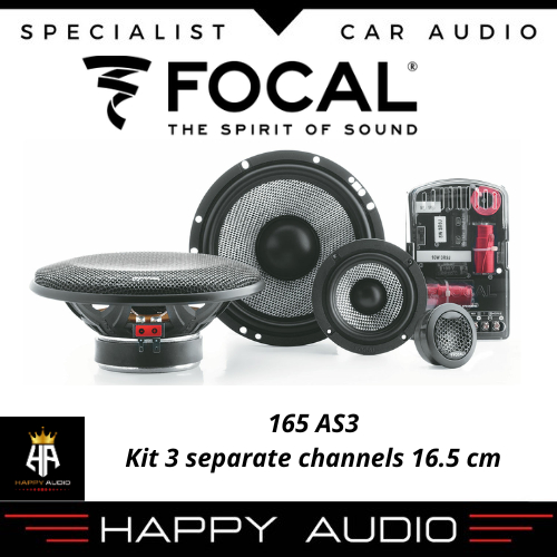 Focal 165 AS3 Kit Speaker 3-way component system Midbass+  Midrange + Tweeter Audio mobil
