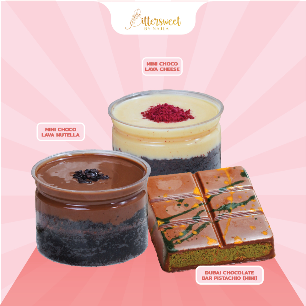 

MINI Dubai Bar Pistachio + 2 Mini Choco Lava ( Nutella + Cheese ) [ Best Price ]