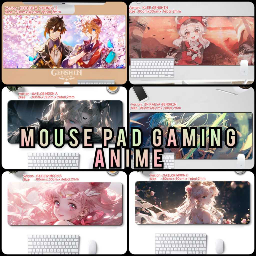 HS MOUSEPAD GAMING DEMON SLAYER GENSHIN ANIME JEPANG DESK MAT SAILORMOON ALAS MOUSE DEMON SLAYER SIN