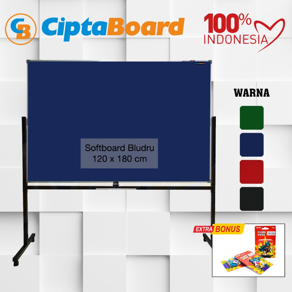 

Softboard / Cork Pin Board / Papan Mading Stand Cipta / Bludru 120 x 180 cm