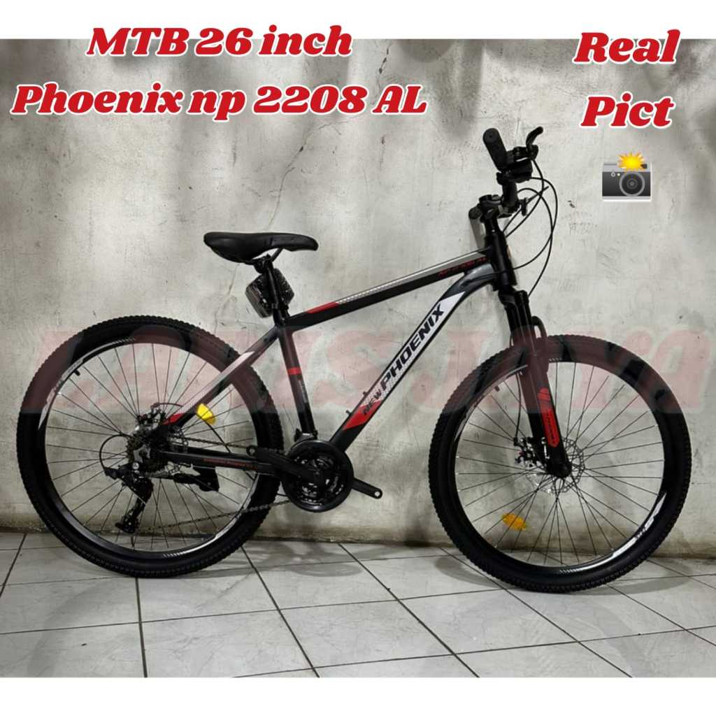 SEPEDA GUNUNG MURAH SEPEDA GUNUNG MTB 26 PHOENIX SEPEDA MTB REM CAKRAM 24 SPEED PHOENIX 2708 ALLOY