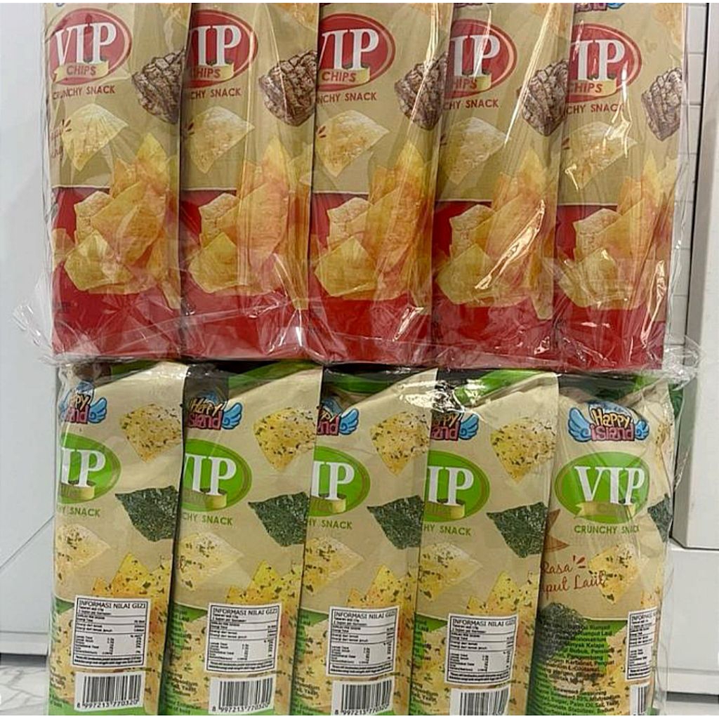 

VIP CHIPS | Keripik kentang Crunchy | 1 pak isi 10 pcs @ 28 gr