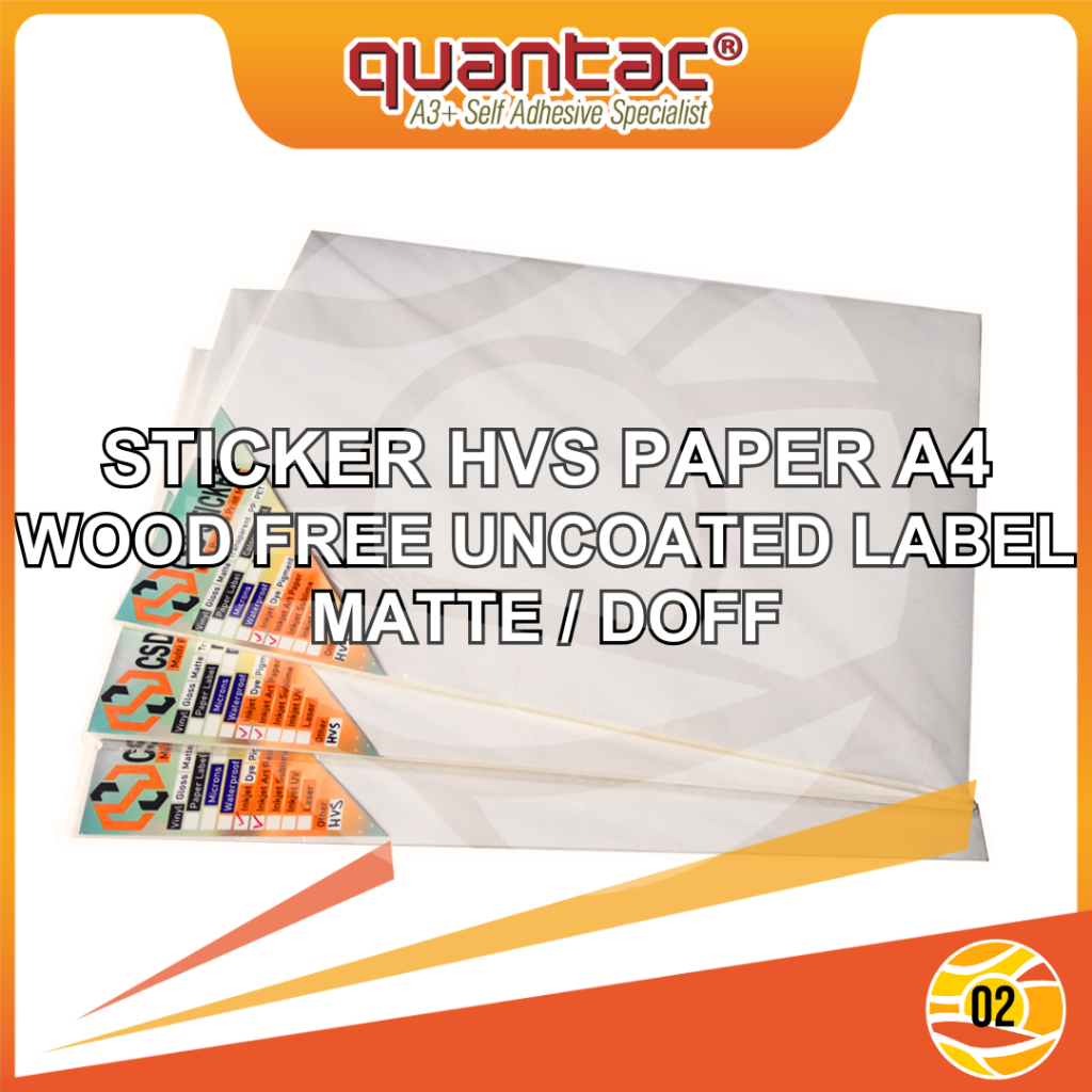 

Quantac Stiker HVS A4 Kromo Matte Wood Free Uncoated Sticker Digital Print - Repack 20