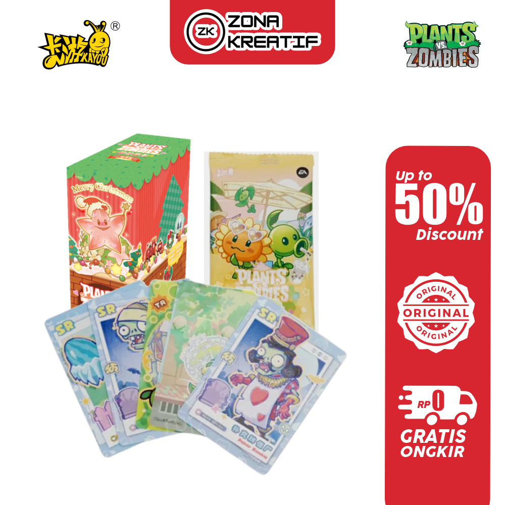 Zona Kreatif - Plants vs Zombies Garden Holiday – Series 2 Permainan Kartu Kayou Mainan Kartu Anak K