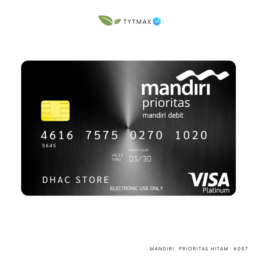 

kartu mandiri prioritas hitam t #037 / Dummy Credit Card / REPLIKA KARTU