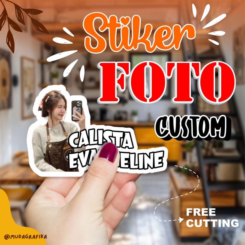 

Stiker Foto dan Nama Custom