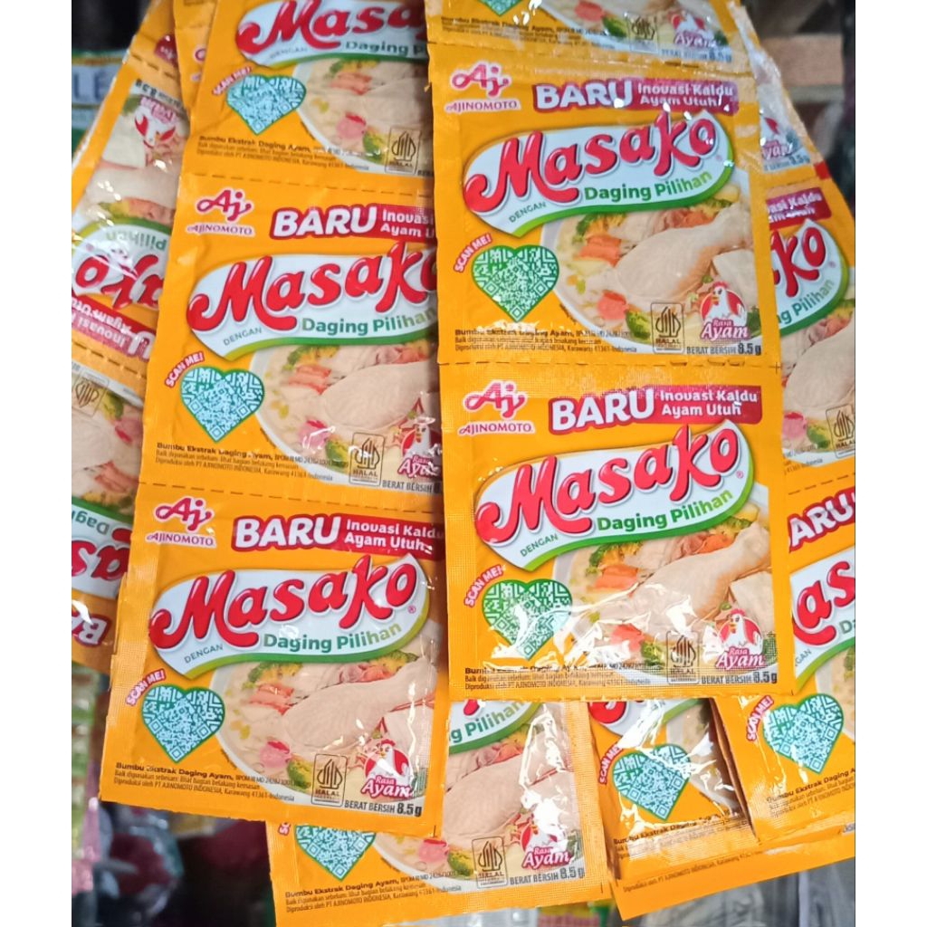 

Masako: Lezatnya Kaldu Ayam Utuh, Hemat & Praktis, 12 Sachet​. Masako: Rasa Kaldu Ayam Asli, Praktis, 8,5g (Isi 12), Halal​. Masako: Bumbu Masak Cepat, Kaldu Ayam Lezat, 12 Sachet Ekonomis. masako ayam 8.5g 1 renceng 12 pcs