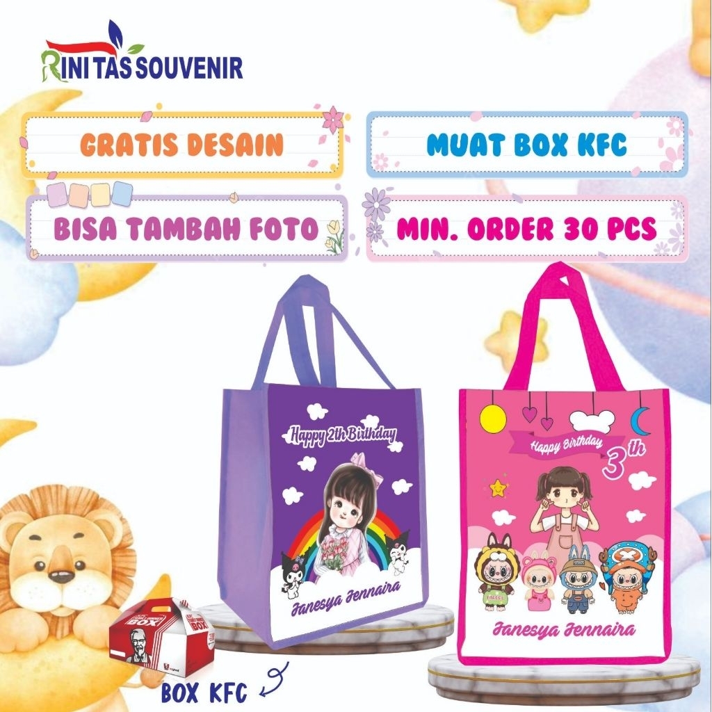 

TAS ULANG TAHUN BEST SELLER TAS ULANG TAHUN PENGERJAAN CEPAT TAS ULANG TAHUN CUSTOM TAS ULANG TAHUN UNTUK BOX KFC - 20*12*25
