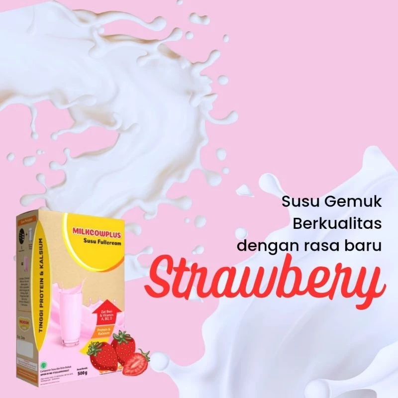 

MILKCOWPLUS RASA STROBERY 500 GR | SUSU TINGGI PROTEIN DAN KALSIUM | GEMUK BADAN DAN TINGGI