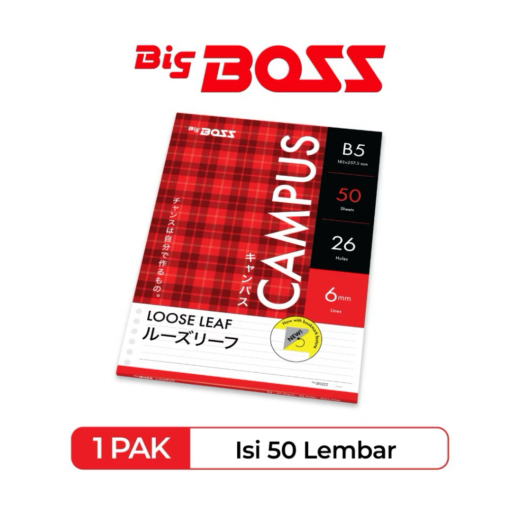 

BigBoss Loose Leaf 50 B5 Bergaris - BBO LL 50 B5 BigBoss Loose Leaf A5 50 Lembar - BBO LL 50 A5