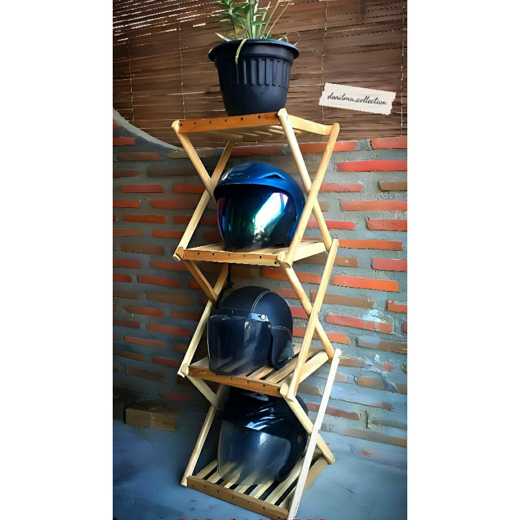 rak helm/ rak bunga/rak kayu jati serbaguna