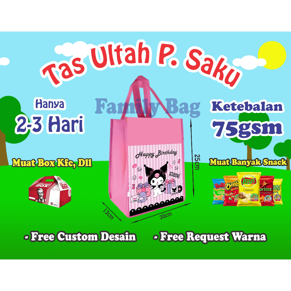 

Tas Ulang Tahun/Tas Ultah Murah/Tas Ultah Murah/Goodie Bag souvenir/Tas Potrait Saku