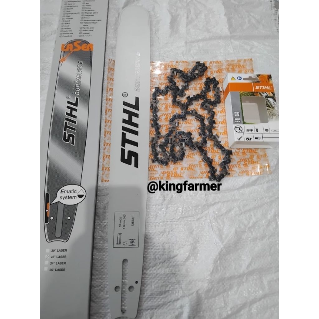 1SET/PAKETAN BAR 22 STIHL + RANTAI 38T (BELAH) STIHL /PAKET BAR 22 STIHL + RANTAI 38T (BELAH) STIHL 