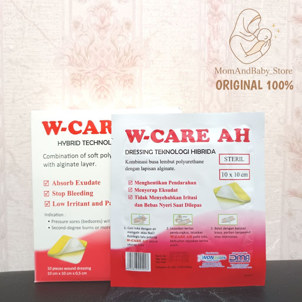W-CARE AH / WE CARE AH / W CARE AH / WCARE AH perban balutan untuk luka dressing foam ORIGINAL