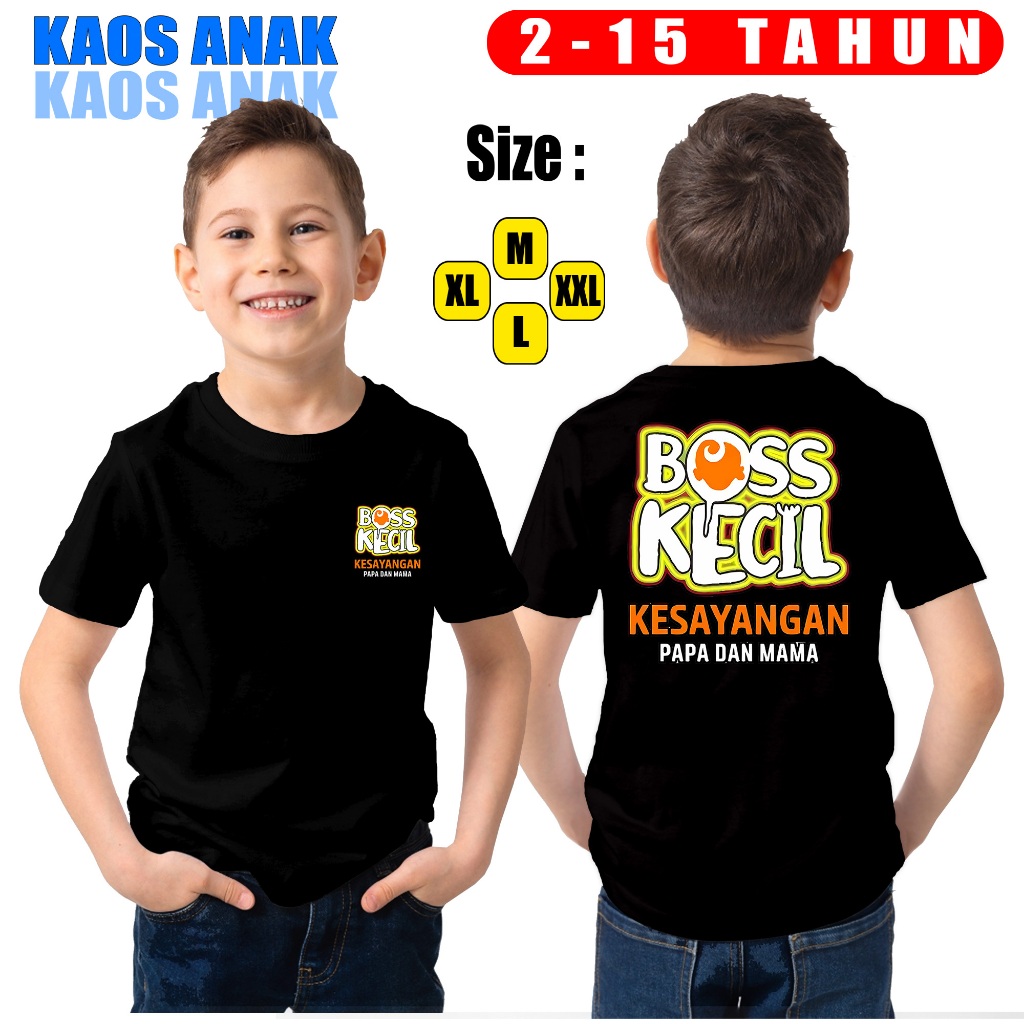 Kaos Anak Boss Kecil Kesayangan Papa Dan Mama - Baju Kata Viral - Nyaman dan adem