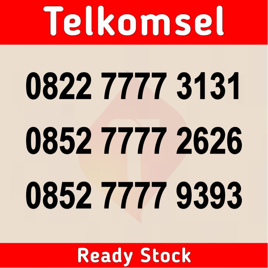 kartu perdana telkomsel nomor cantik 7777 3131 2626 9393