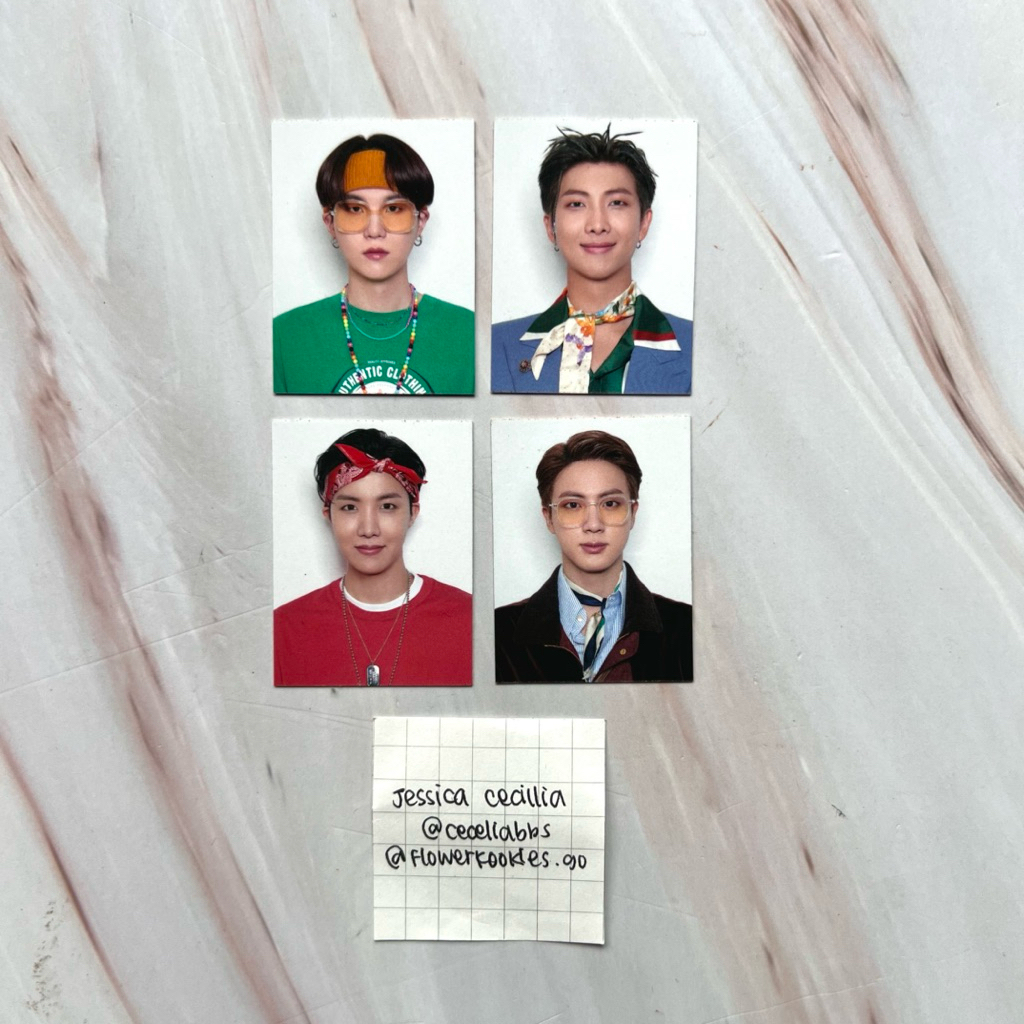 BTS SEASONS GREETINGS ID PHOTO DOUBLE SIDE SUGA RM JHOPE JIN