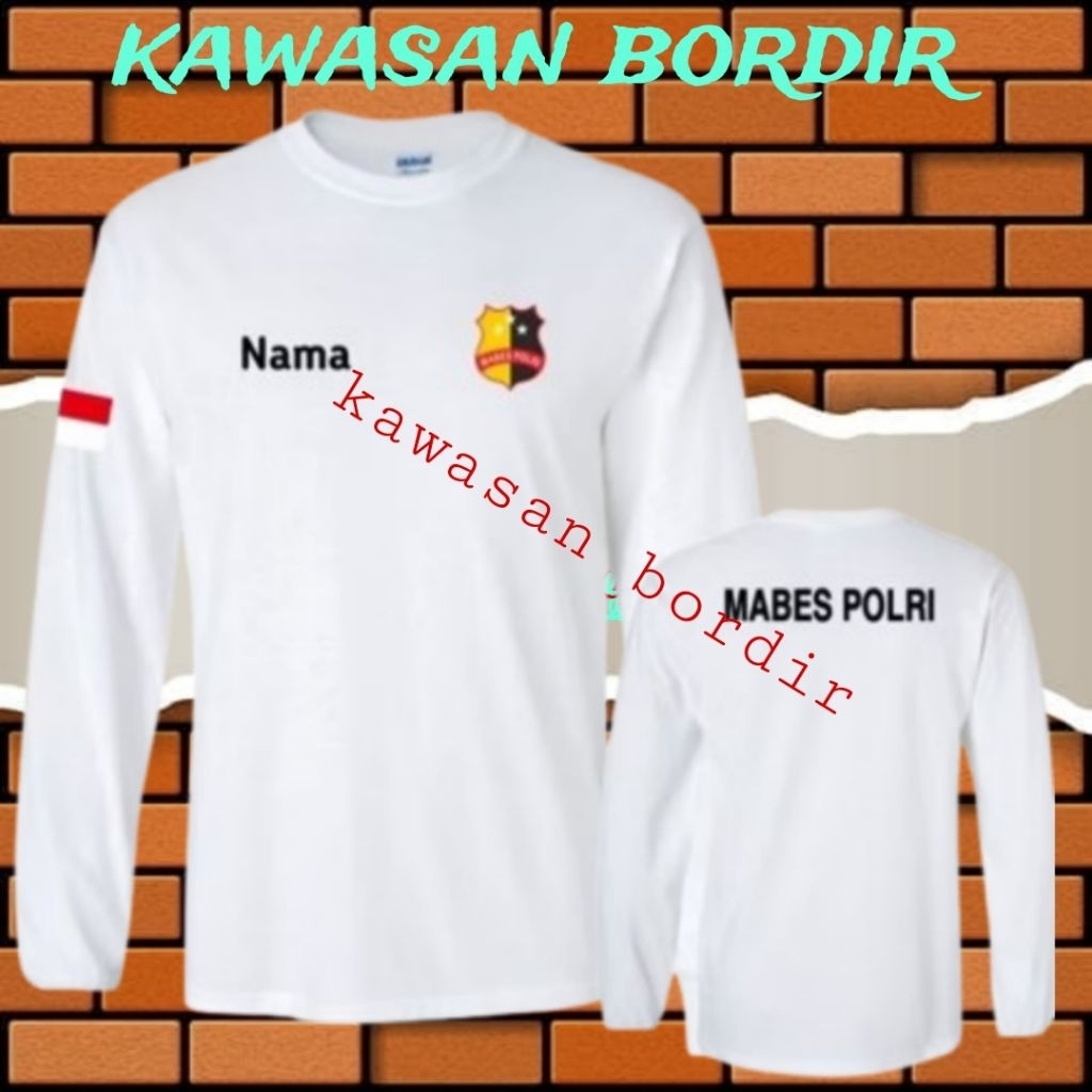 bordir t-shirt mabes polri kaos mabes polri baju mabes polri seragam mabes polri full bordir..
