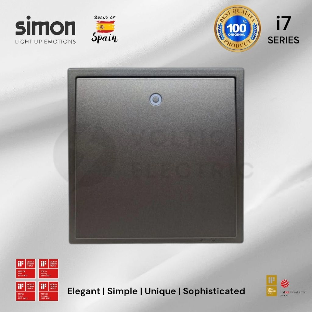SAKLAR SINGLE WITH LED SIMON i7 GREY SAKLAR TUNGGAL SIMON SAKLAR ENGKEL 1 GANG LAMPU INDICATOR I7 GR