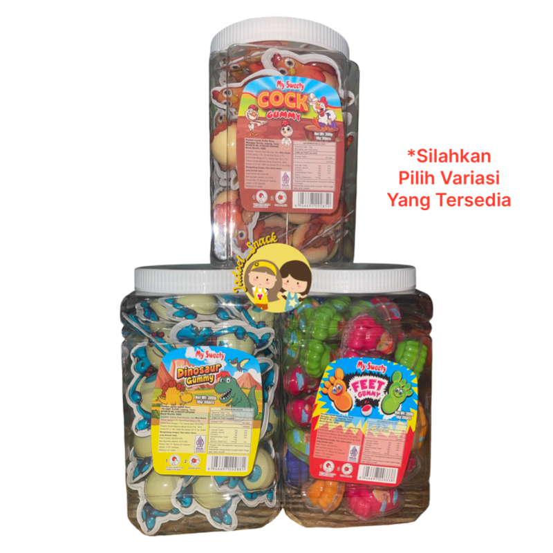 

Grosir - Permen Lunak FEET DINO COCK 30 x10 g – Isi Selai Buah Kenyal & Viral