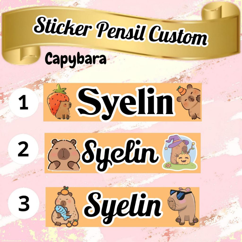

STIKER TEMPEL PENSIL / PULPEN / PENGGARIS MOTIF CAPYBARA/CAPIBARA