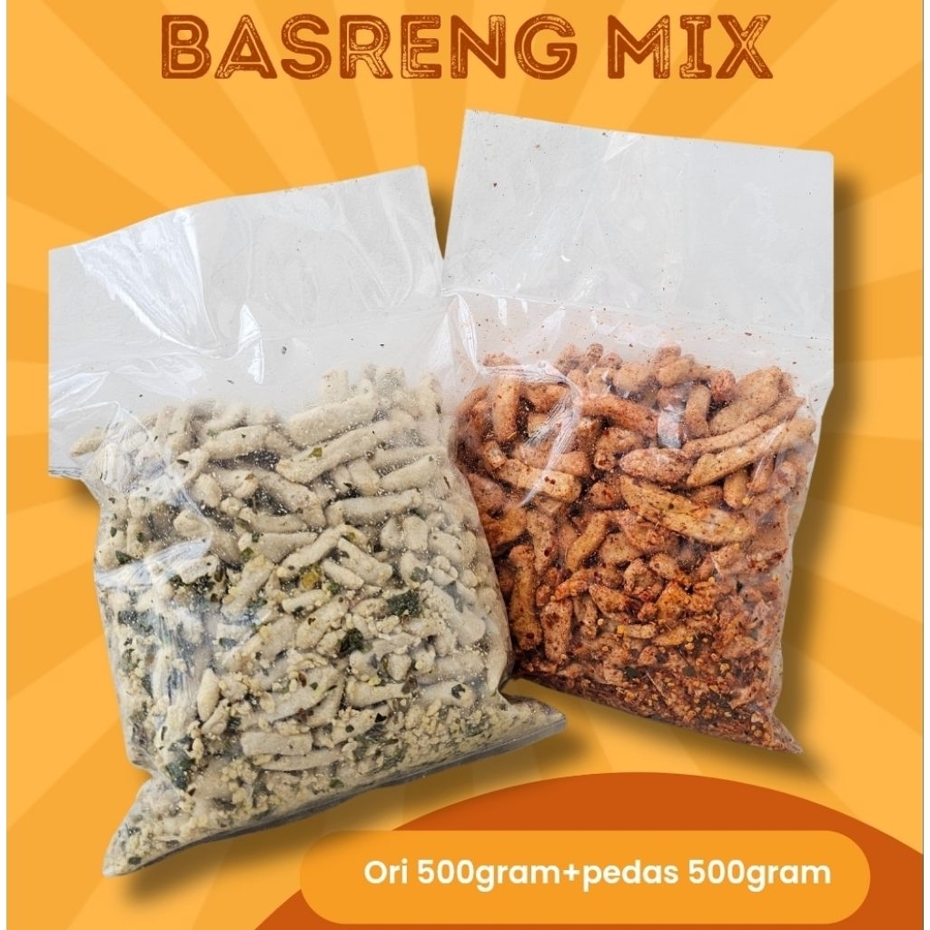 

Basreng Pedas Daun Jeruk 1Kg mix Murah Original Makanan Ringan Snack Cemilan Murah Bumbu Melimpah Banget