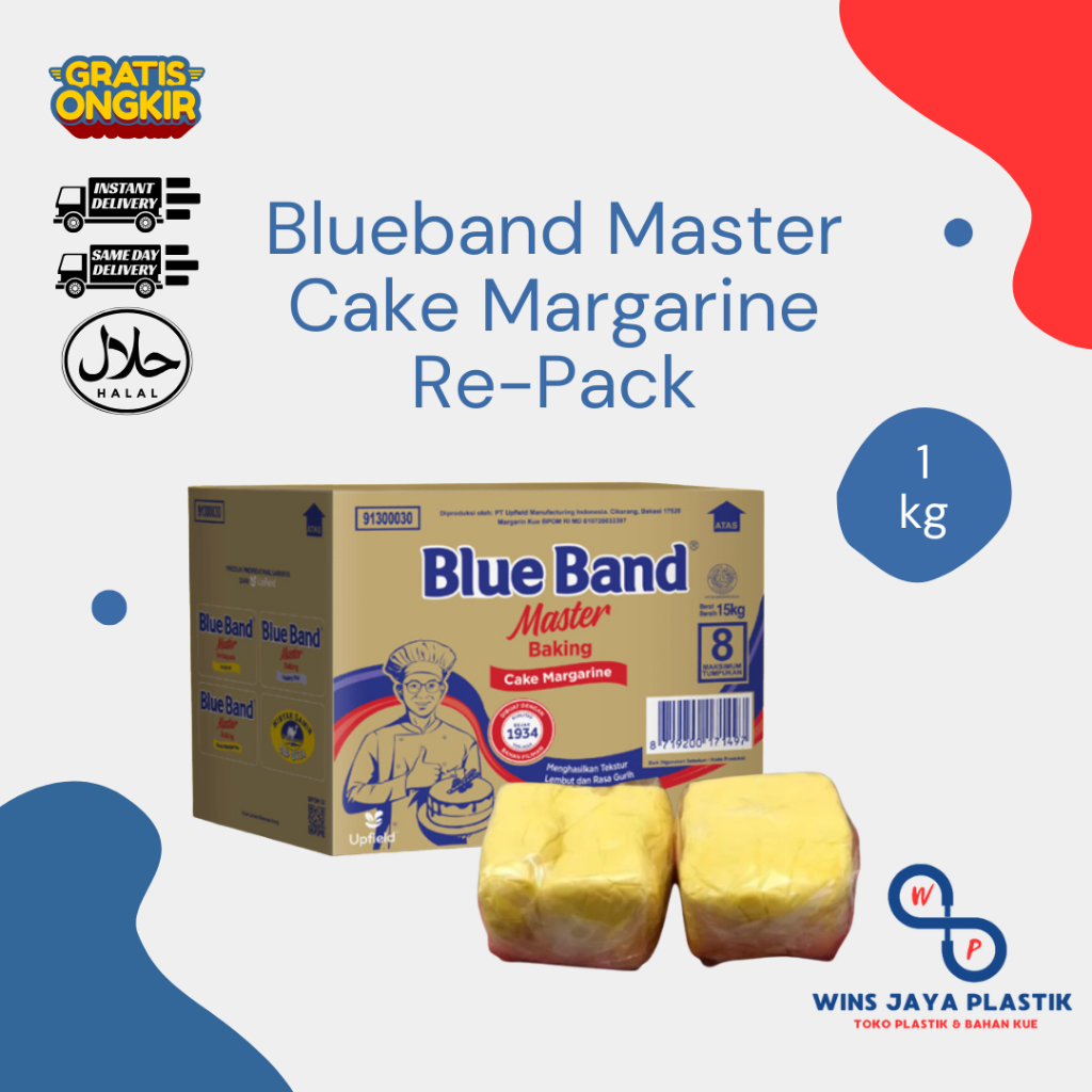 

Blue Band Master Cake Margarine 1Kg | Mentega Blueband Master Re-Pack | Mentega Kiloan