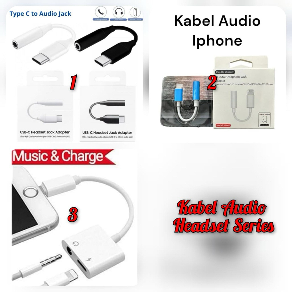 Kabel Audio Headset Iphone Double Jack/Single Jack